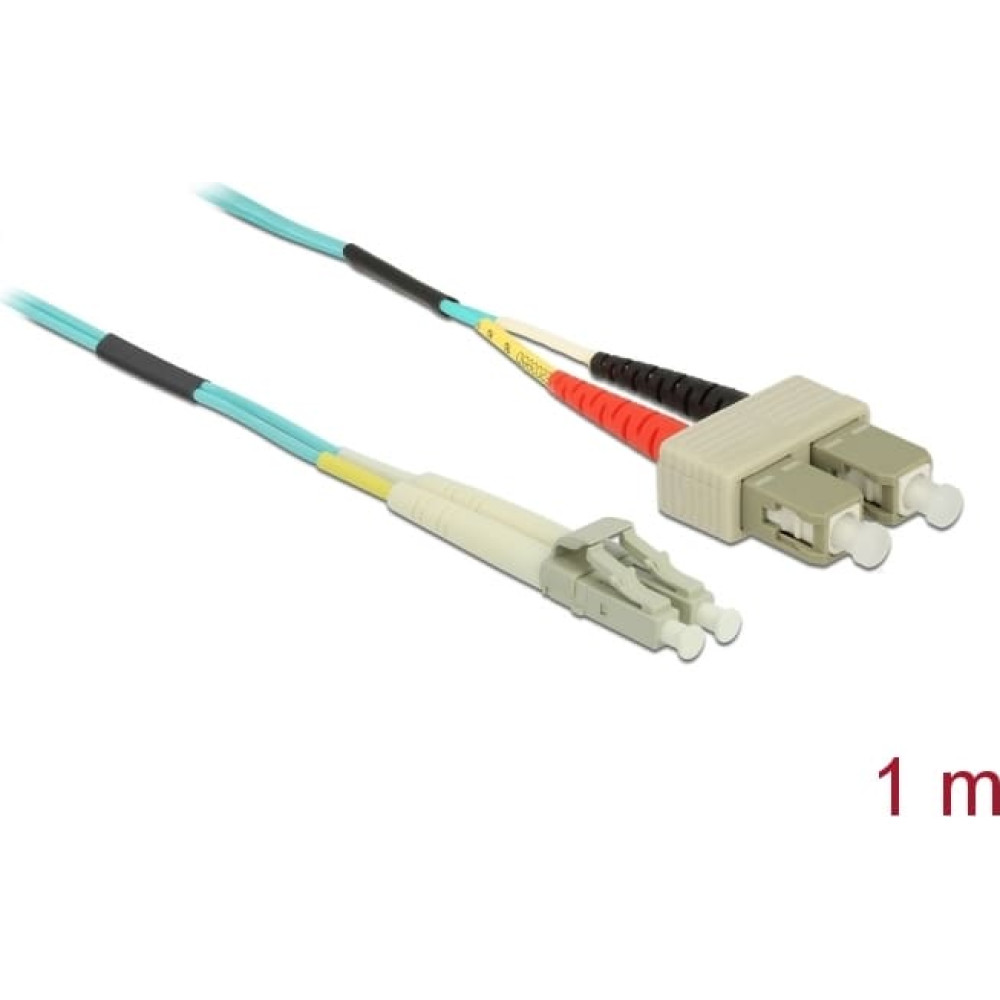 Delock Cable Optical Fibre LC to SC Multi-mode OM3 1 m