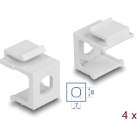 Delock Keystone cover white with 8.0 mm hole +Hex 4 pieces