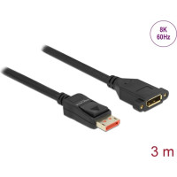Delock DisplayPort extension cable panel-mount 8K 60 Hz 3 m