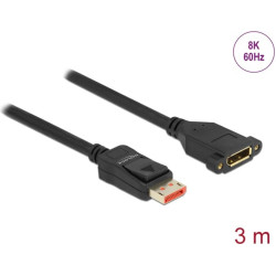 Delock DisplayPort extension cable panel-mount 8K 60 Hz 3 m
