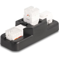 Delock Keystone LSA Set with clip-on holder RJ45 / RJ11 Cat.6 black