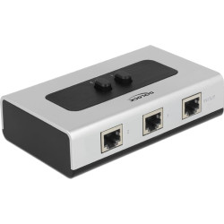 Delock Switch RJ45 101001000 Mbs 2 port manual bidirectional