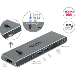 Delock Docking Station Dual USB Type-C™ with HDMI / USB 3.2 / SD / PD 3.0