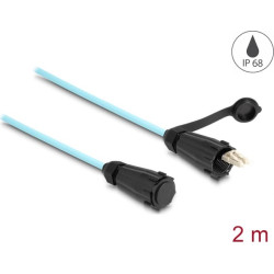 Delock Optical fiber cable LC Duplex to LC Duplex with protective cap multi-mode OM3 IP68 dust and waterproof 2 m