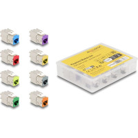 Delock Keystone Modul RJ45 jack to LSA Cat.6A toolfree assorted colours set 8 pieces