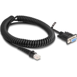 Delock Coiled Cable RJ50 male to D-Sub 9 female 1.5 m black
