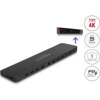 Delock USB Type-C™ Triple Display Docking Station with DisplayLink® 4K / USB 5 Gbps / LAN / SD / Audio / PD 80 W