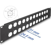 Delock 19″ D-Type Patch Panel 24 port 2U black