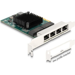 Delock PCI Express x4 Network Card Gigabit LAN 4 x RJ45 BCM