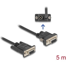 Delock Serial Cable RS-232 D-Sub9 female to D-Sub9 female Power Connection at Pin 9 5 m