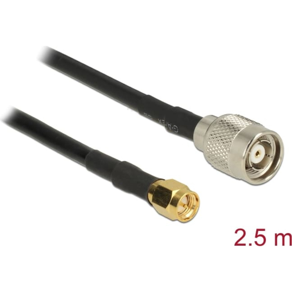 Delock Antenna Cable RP-TNC plug > SMA plug RG-58 C/U 2.5 m