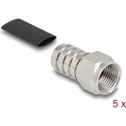 Delock F plug for crimping RG-59 with matching shrink tube