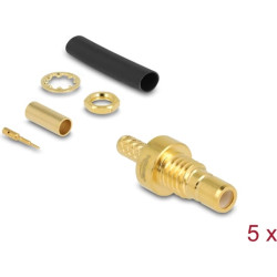 Delock SMB jack for crimping RG-174 / RG-316 with matching shrink tube