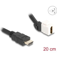 Delock Keystone Module Cable HDMI male to female 45° angled 8K 60 Hz 20 cm black