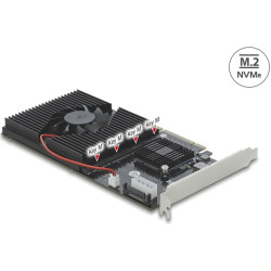 Delock PCI Express x8 / x16 Card to 4 x internal NVMe M.2 Key M