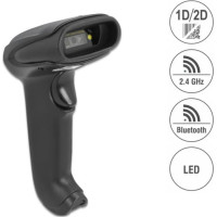 Delock Barcode Scanner 1D and 2D for 2.4 GHz, Bluetooth or USB