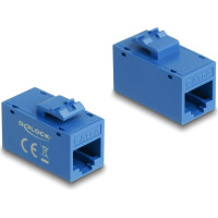 Delock Keystone Module RJ45 jack to RJ45 jack Cat.6A UTP blue