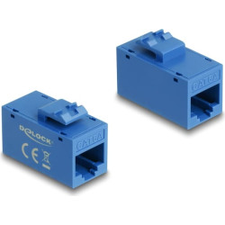 Delock Keystone Module RJ45 jack to RJ45 jack Cat.6A UTP blue