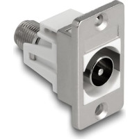 Delock Panel Mount IEC male to F female silver / white
