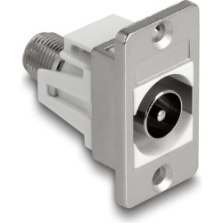 Delock Panel Mount IEC male to F female silver / white