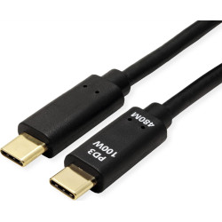 VALUE Cable USB 2.0, C–C, M/M, 100W, with Emark, black, 1 m