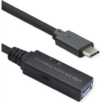 Roline USB 3.2 Gen 1 Active Repeater Cable, black, 15 m