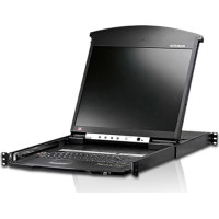 Aten KL1516AiN KVM Over-IP Switch, 48cm TFT, VGA, PS/2-USB über Kat 5, 16 Ports, US-Layout