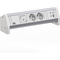 Bachmann DESK 2xUTE 1xUSB A/C 22W 1xSwitch GST18 RAL9010