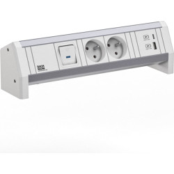 Bachmann DESK 2xUTE 1xUSB A/C 22W 1xSwitch GST18 RAL9010