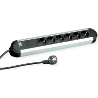 Bachmann PRIMO socket strip 6x earthing contact, aluminium, 1.75 m