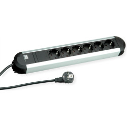 Bachmann PRIMO socket strip 6x earthing contact, aluminium, 1.75 m