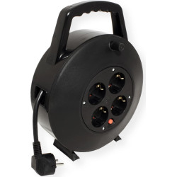 Bachmann protective contact retractable cable box, 4-way AC230V cable, 10 m