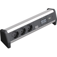Bachmann DESK 3x earthing contact, 2x CAT6, 1x USB 3.0