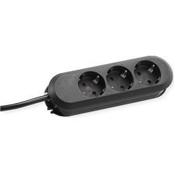 Bachmann SMART socket strip 3x earthing contact, black, 3 m