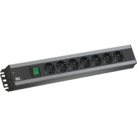 Bachmann Craftsman socket strip 7x earthing contact, switch, 19-inch rack compatible, 2 m