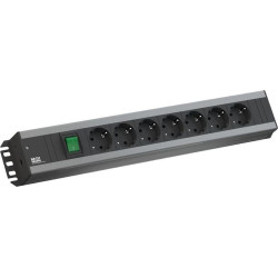 Bachmann Craftsman socket strip 7x earthing contact, switch, 19-inch rack compatible, 2 m