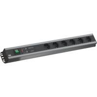 Bachmann craftsman's strip 6x earthing contact, full device protection, switch, 2 m