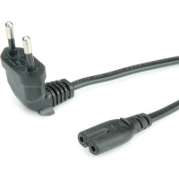 Roline Euro Power Cable, 2-pin, angled, black, 1.8 m