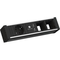 Bachmann VENID 2x earthing contact, 2x ABD 1x USB charger, black