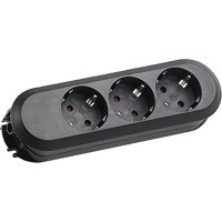 Bachmann SMART 3xCEE7/3 black, 3x earthing contact