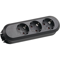 Bachmann SMART 3xCEE7/3 black, 3x earthing contact