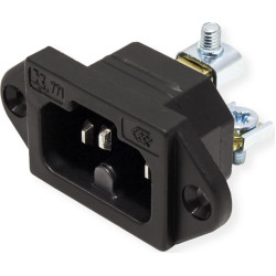 Bachmann IEC320 C15A hot appliance inlet plug, C16A with screw terminals, black
