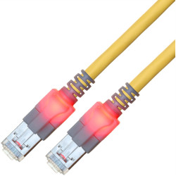 Easylan S/FTP DualBoot LED Patch Cable Cat.6 (Class E), LSOH, yellow, 0.5 m