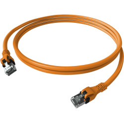 Easylan DualBoot® PushPull Patch Cable Cat.6A (Class EA), S/FTP, RJ45 / RJ45, orange, 1 m