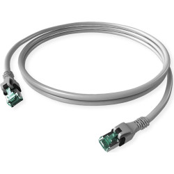 Easylan DualBoot® PushPull Patch Cable Cat.6A (Class EA), S/FTP, RJ45 / RJ45, grey, 1.5 m