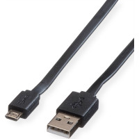 Roline USB 2.0 Cable, A - Micro B, M/M, black, 1 m