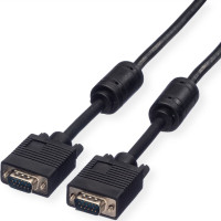 Roline SVGA Cable + Ferrite, HD15, M/M, 2 m