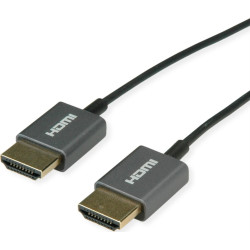 Roline HDMI 8K (7680 x 4320) Ultra HD Cable + Ethernet, M/M, Coaxial, Ultra-Slim, black, 1.5 m