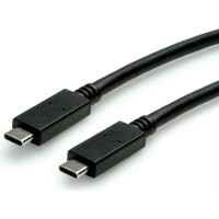 Roline Green USB 3.2 Gen 2 Cable, PD (Power Delivery) 20V5A, with Emark, C-C, M/M, black, 0.5 m