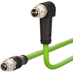 Metz Connect Verbindungsleitung M12 ST-M12 ST, 8polig, X-kodiert, gerade-gewinkelt, 1 m